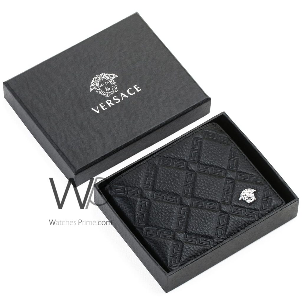 Versace Wallet For Men Leather Black Watches Prime