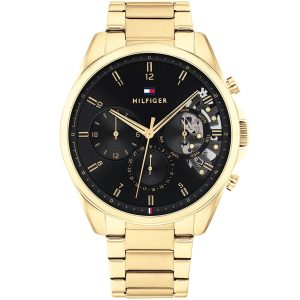 1710447-tommy-hilfiger-watch-men-black-dial-stainless-steel-metal-gold-strap-quartz-battery-analog-monthly-weekly-date-baker