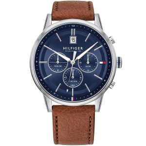 1791629-tommy-hilfiger-watch-men-blue-dial-leather-brown-strap-quartz-battery-analog-dual-time-kyle