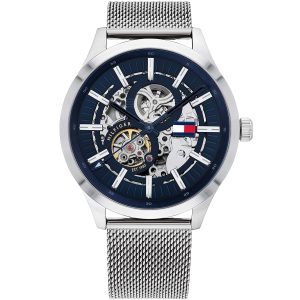 1791643-tommy-hilfiger-watch-men-blue-dial-stainless-steel-metal-silver-strap-automatic-analog-three-hand-mesh-spencer