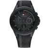 1791861 tommy hilfiger watch men black dial rubber strap quartz battery analog monthly weekly date aiden