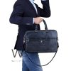 Black Tommy Hilfiger Laptop Bag Leather Men | Watches Prime