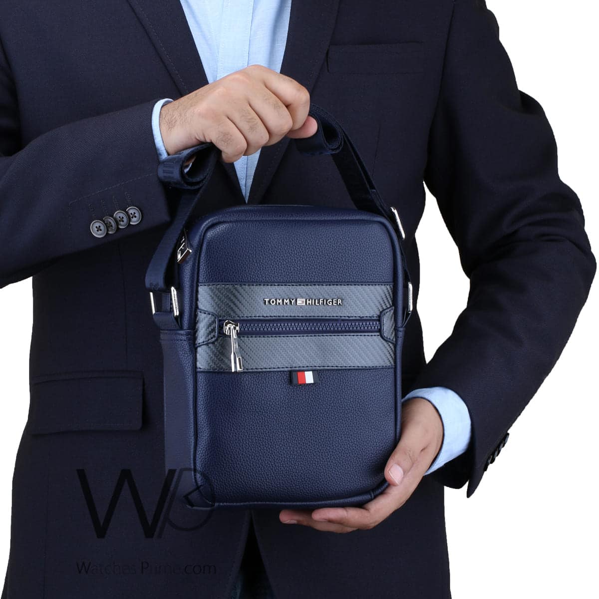 Leather Tommy Hilfiger Crossbody Men Bag | Watches Prime