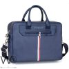 Blue Tommy Hilfiger Laptop Bag Leather Men | Watches Prime
