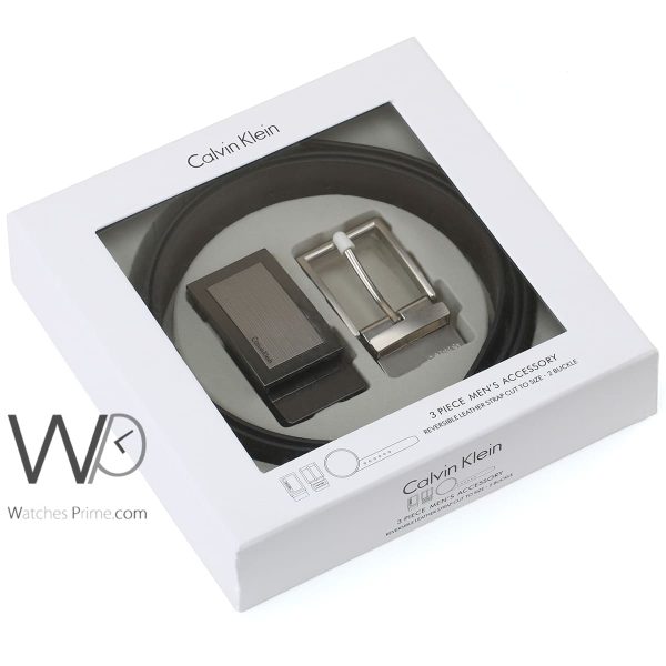 Calvin Klein CKBelt 2 Buckles Black For Men | Watches Prime