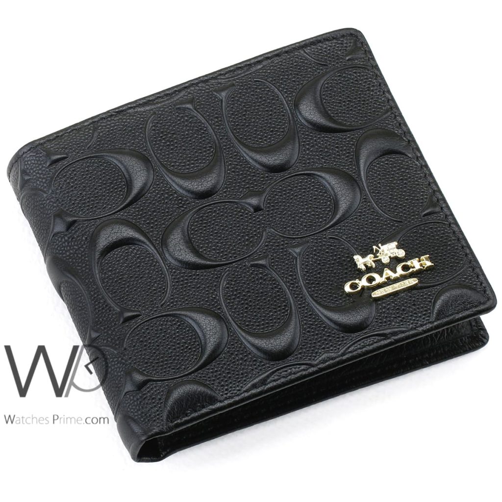 Coach Black Patterned Wallet Leather Men | Watches Prime