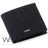 Dior navy blue patterned genuine leather wallet for men