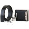 Emporio armani black genuine leather wallet and belt gift set