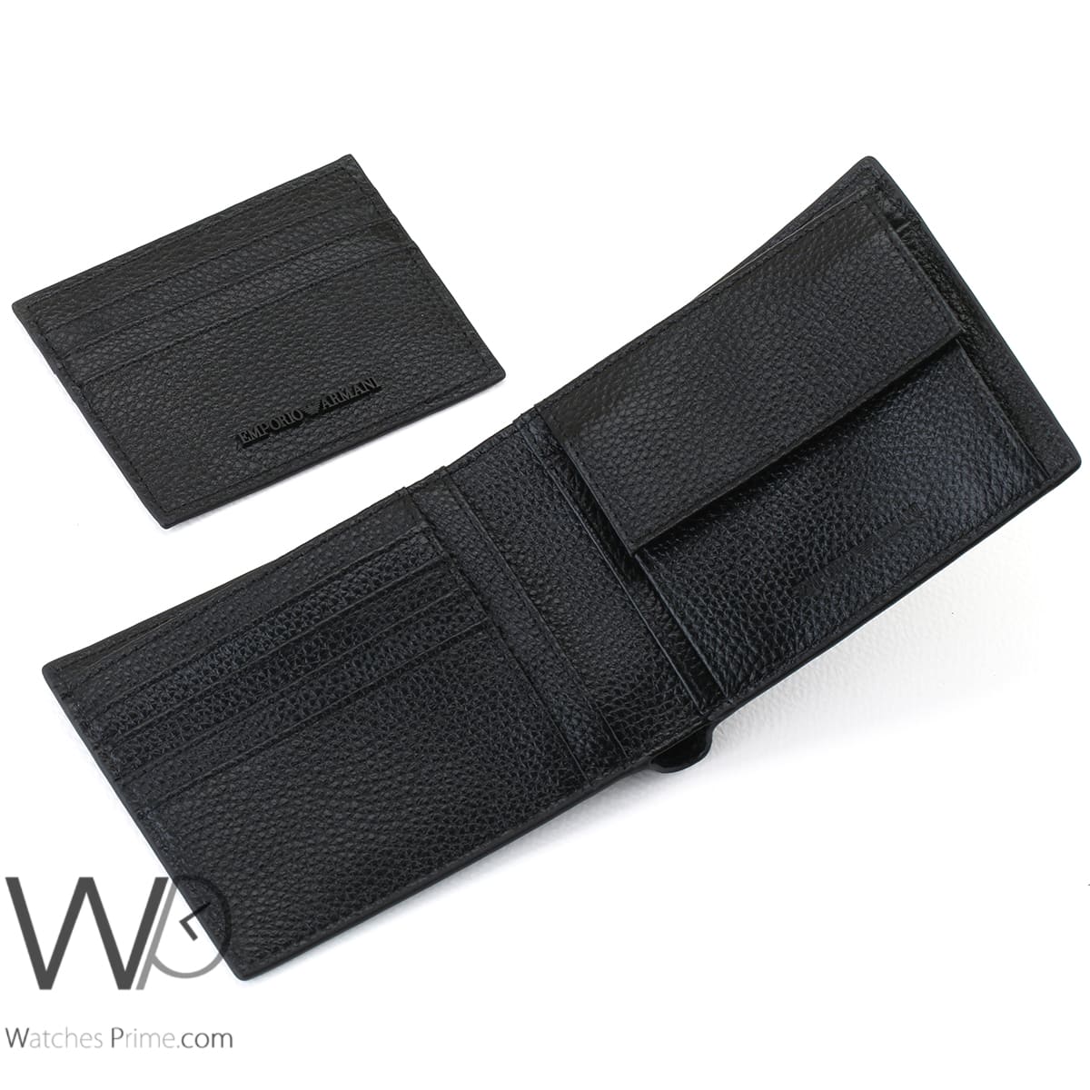 Emporio Armani Wallet Black Card Holder Men | Watches Prime
