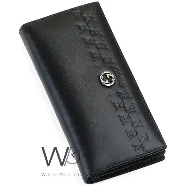 Gucci GG Long Wallet Black Leather For Men | Watches Prime