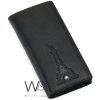 Montblanc black genuine leather eiffel tower long wallet for men