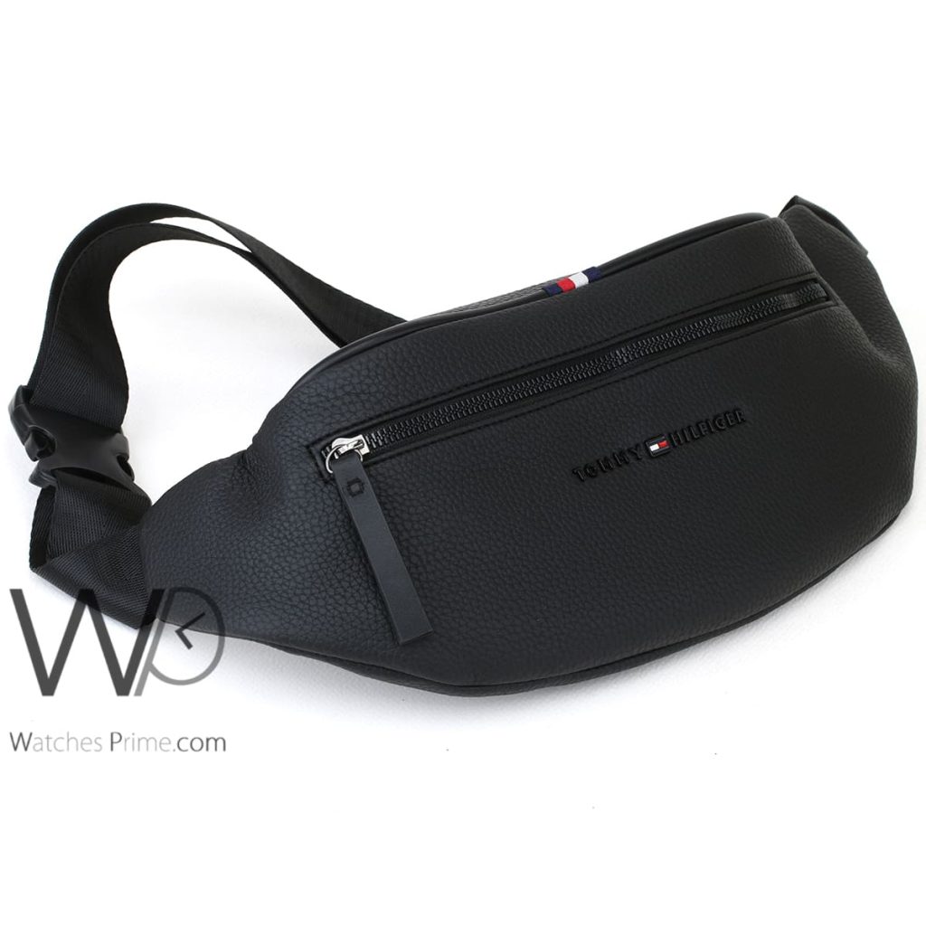 Tommy Hilfiger Leather Waist Bag Men Black Watches Prime