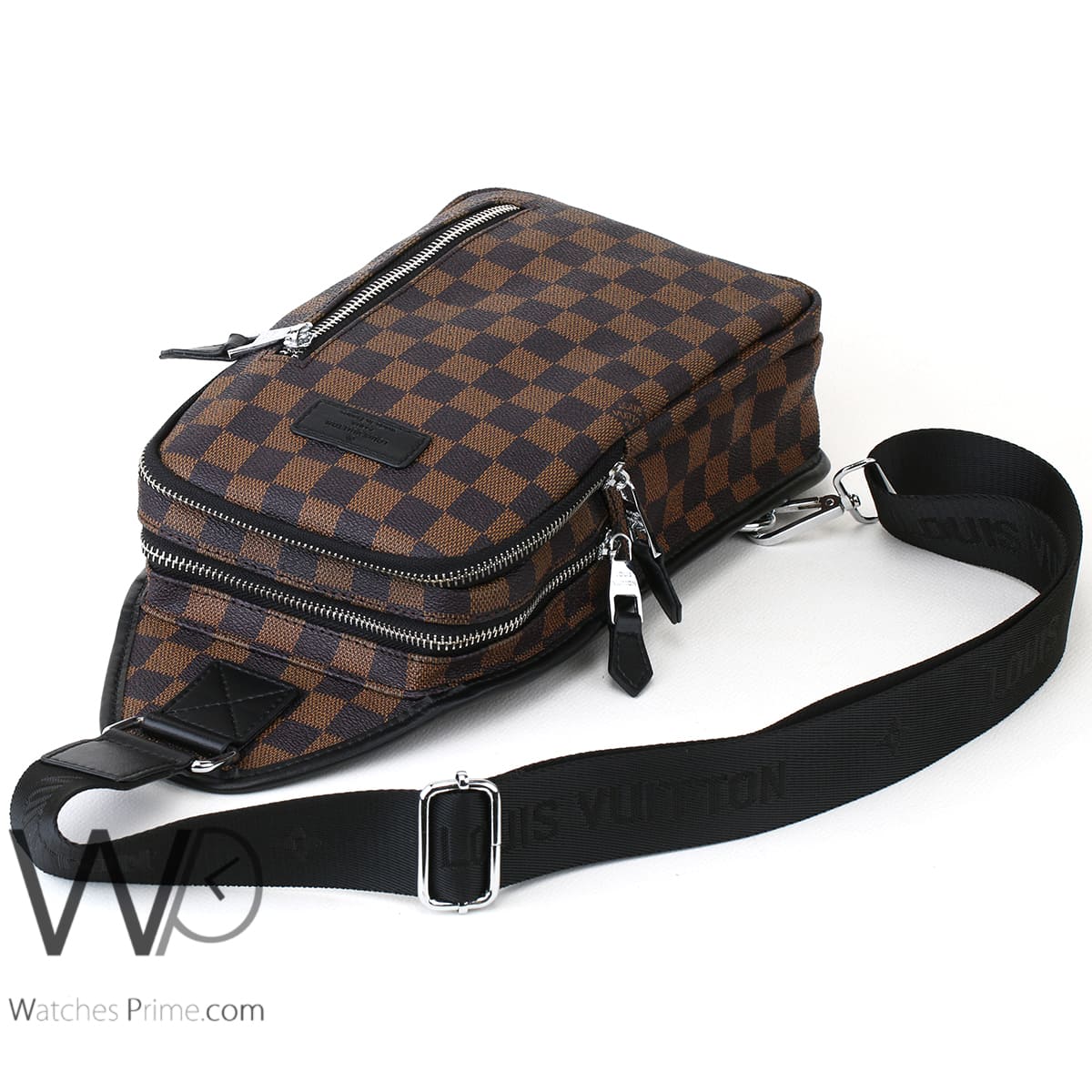 Sling Shoulder Louis Vuitton Pattern Brown Leather Bag Men LV