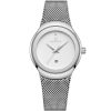 Nf5004 s w naviforce watch women white dial metal silver mesh strap quartz battery analog for dream