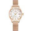 Nf5010s rg y rg naviforce watch women white dial metal rose gold mesh strap quartz battery analog for dream
