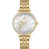 Nf5017 g w naviforce watch crystals women white dial metal gold strap quartz battery analog for dream