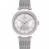 Nf5018 s w naviforce watch crystals women white butterfly dial metal silver mesh strap quartz battery analog for dream