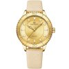 Nf5020 g g y naviforce watch women gold dial leather yellow strap quartz battery analog for dream