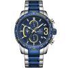 Nf8017 s be naviforce watch men blue dial metal silver strap quartz battery analog chronograph wr 3atm for dream