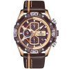 Nf8018l rg ce bn naviforce watch men coffee dial leather brown strap quartz battery analog chronograph wr 3atm for dream