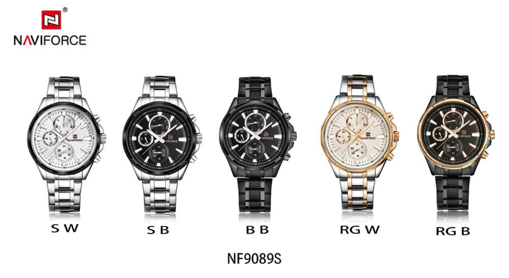 ساعة يد نافي فورس رجالية NF9089S B B | واتشز برايم
