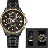 Nf9089s rg b naviforce watch men black dial metal strap quartz battery analog for dream_15