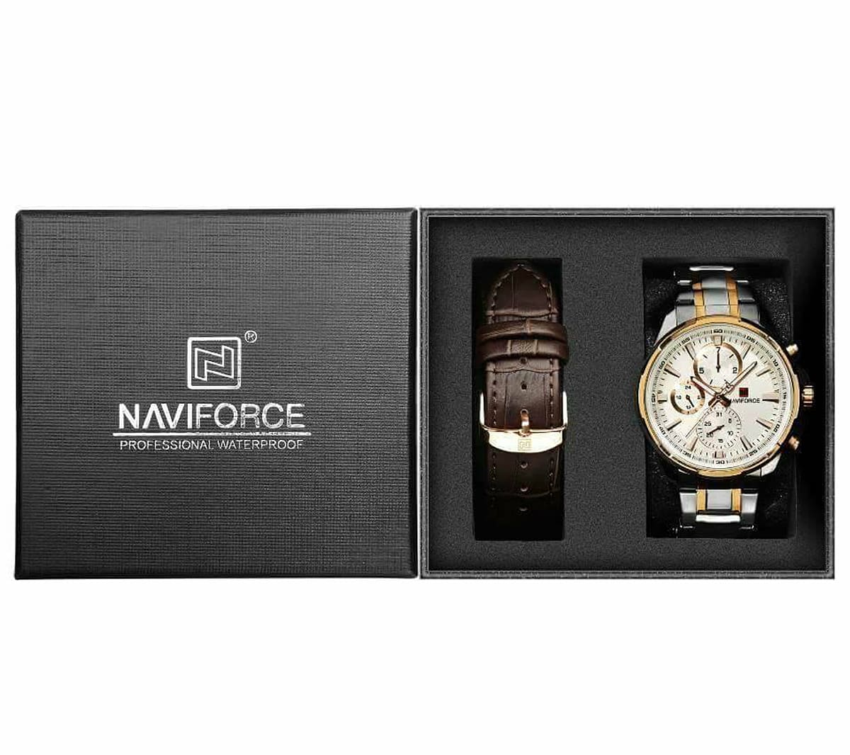 ساعة يد نافي فورس رجالية NF9089S RG W | واتشز برايم