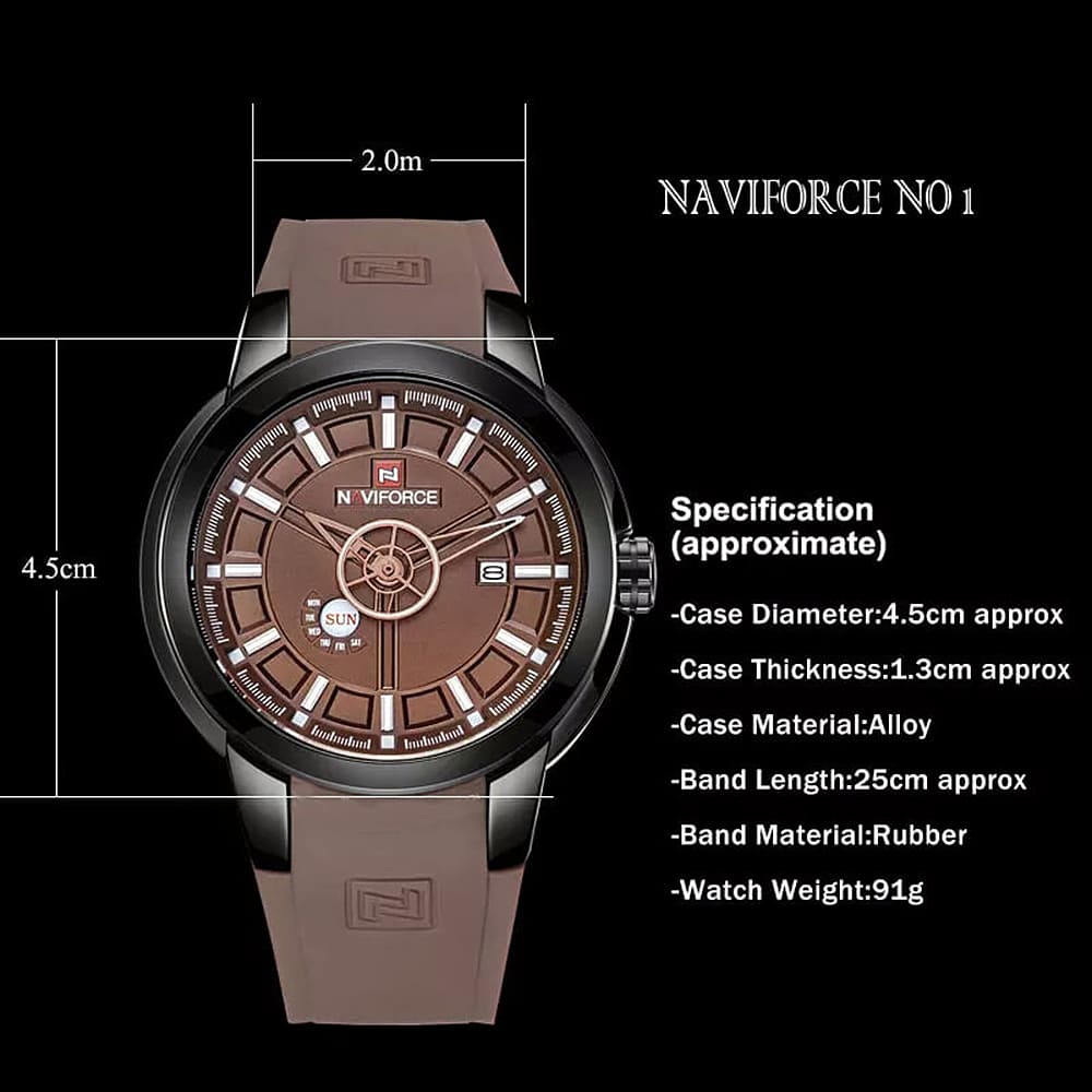 Naviforce Men's Watch NF9107 B BR | Watches Prime