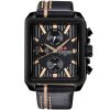 Nf9111 b y bn naviforce square watch men black dial leather strap quartz battery analog water resistant 30m for dream