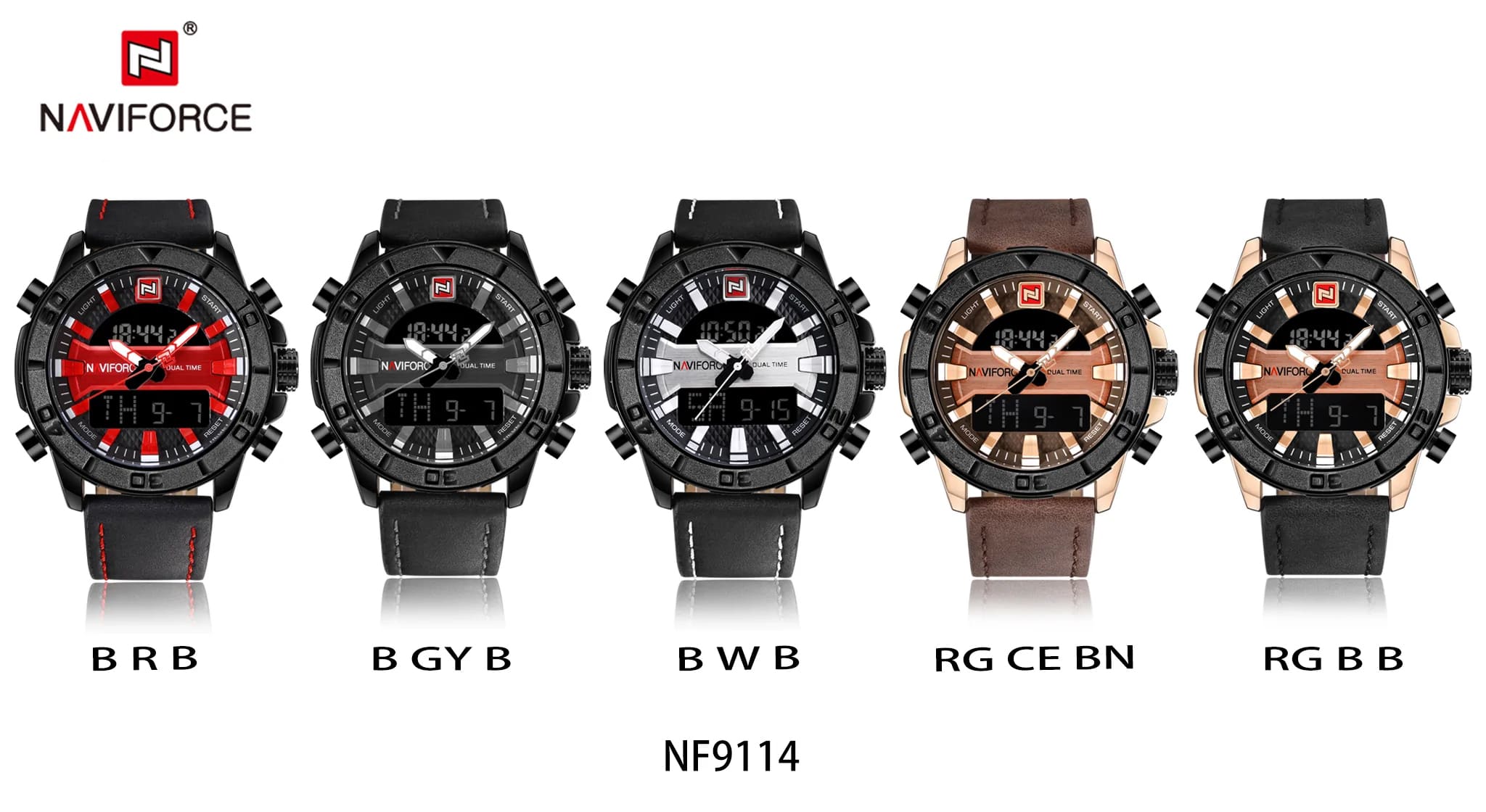 Naviforce Watch For Men NF9114 B W B