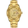 Nf9117s g g naviforce watch men gold dial metal golden strap quartz battery analog water resistant 30m for dream