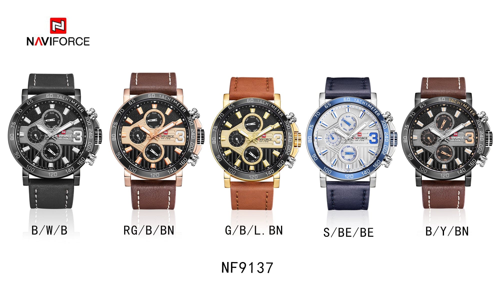 Naviforce Men's Watch NF9137 B W B | Watches Prime