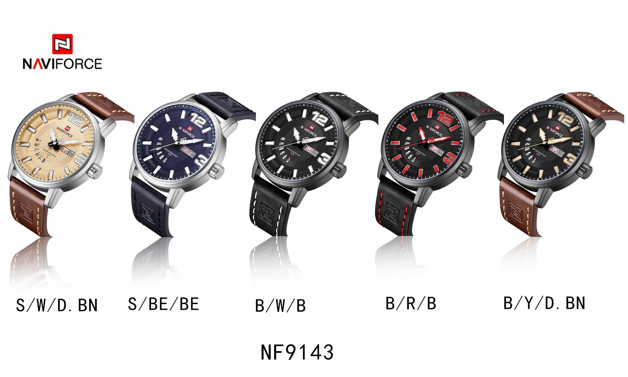 Naviforce Men's Watch NF9143 B W B | Watches Prime