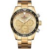 Nf9147 g g naviforce watch men gold dial metal golden strap quartz battery analog water resistant 30m for dream