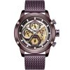 Nf9167 ce ce naviforce watch men coffee dial metal mesh strap quartz battery analog water resistant 30m for dream
