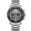 Nf9175 s w naviforce watch men black white dial leather silver strap quartz battery analog chronograph for dream