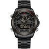 Nf9195s b b b naviforce watch men black dial metal strap quartz battery digital analog chronograph for dream