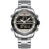 Nf9195s s b gy naviforce watch men gray dial metal silver strap quartz battery digital analog chronograph for dream