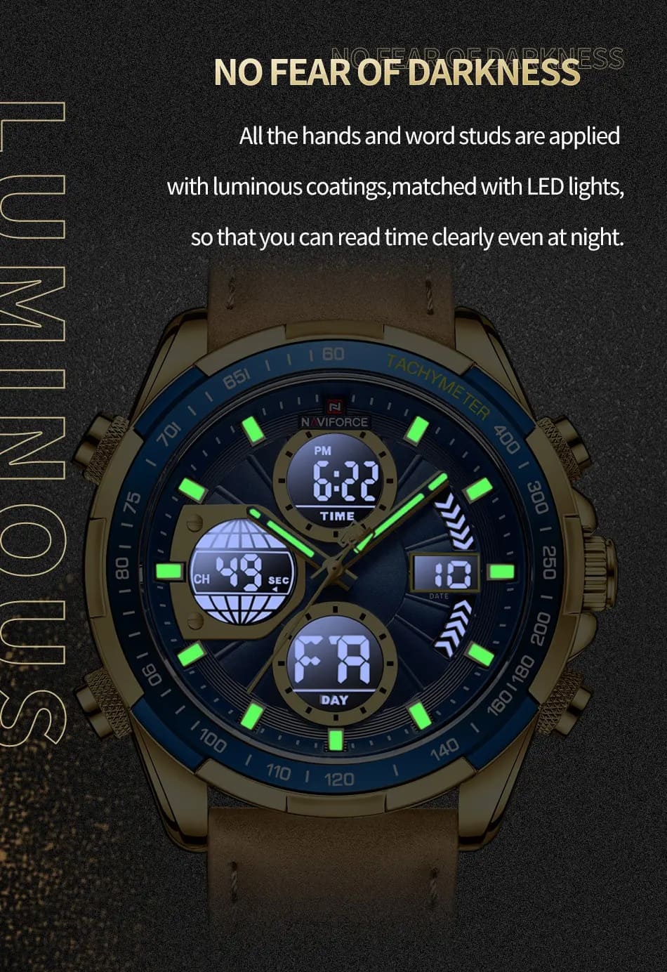 Naviforce Men's Watch NF9197L G BE Y BN | Watches Prime