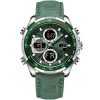 Nf9197l s gn gn naviforce watch men green dial leather green strap quartz battery digital analog chronograph for dream