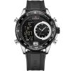 Nf9199t s w b naviforce watch men black dial rubber strap quartz battery digital analog chronograph for dream