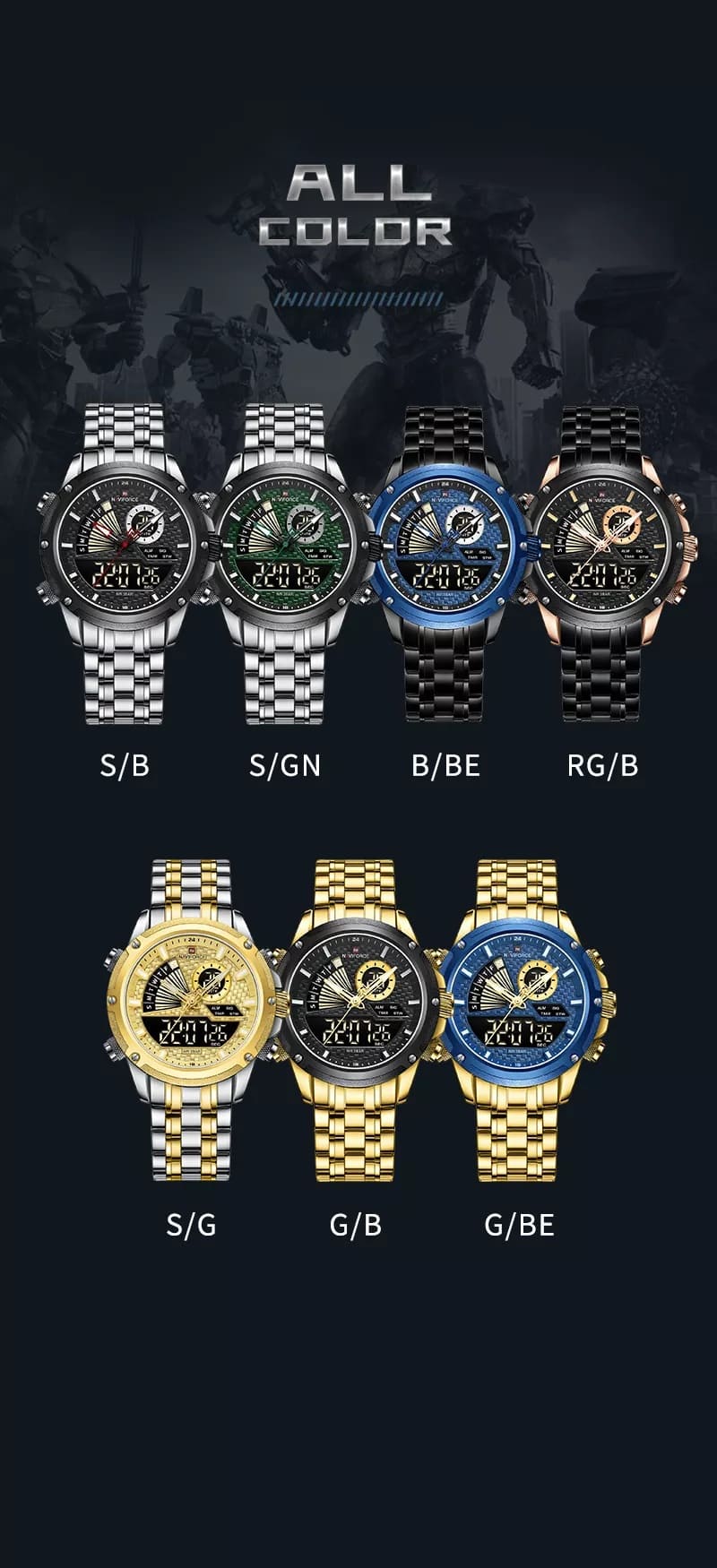 Naviforce Men's Watch NF9205 S B | Watches Prime