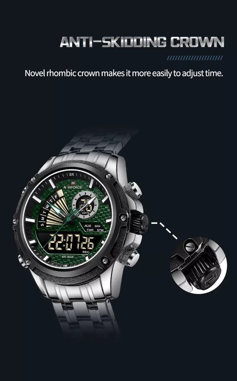 ساعة يد نافي فورس رجالية NF9205 S GN | واتشز برايم