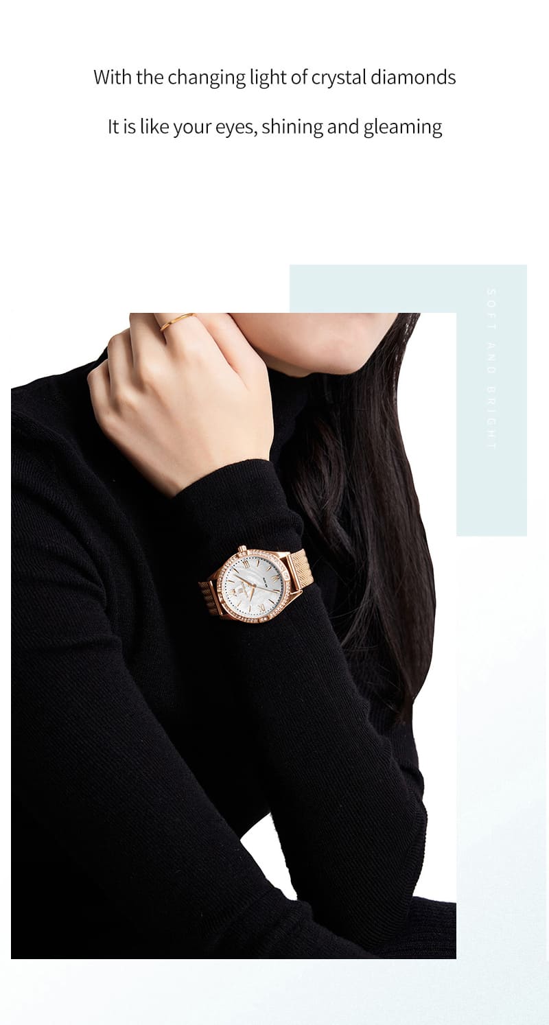 ساعة يد نافي فورس للنساء NF5028 RG W | واتشز برايم