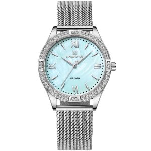 nf5028-s-l-be-naviforce-watch-women-blue-dial-stainless-steel-metal-silver-mesh-strap-quartz-battery-analog-three-hand-for-dream