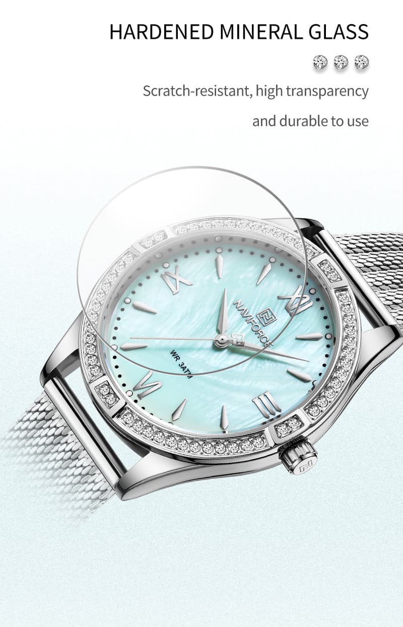 ساعة يد نافي فورس للنساء NF5028 S L BE | واتشز برايم