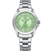 Nf5037 s gn naviforce watch women green dial stainless steel metal silver strap quartz battery analog three hand for dream