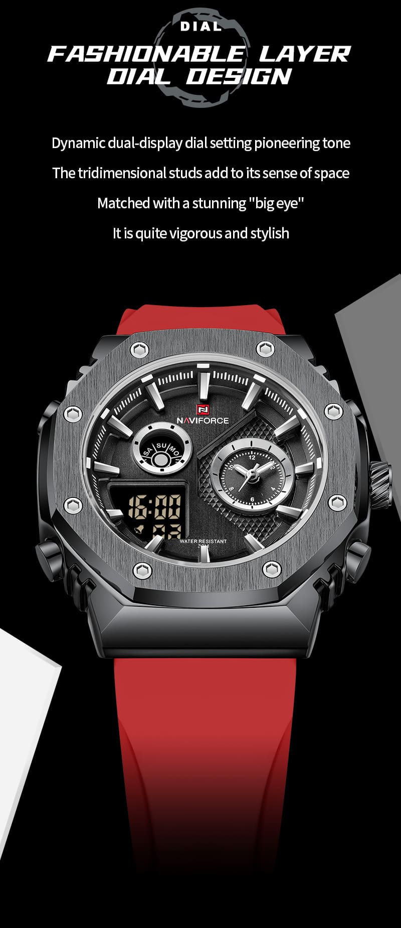 Naviforce Men's Watch NF9216T B B R | Watches Prime