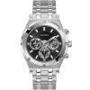 Gw0260g1 guess watch men black dial metal stainless steel silver strap quartz battery analog continental