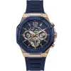 Gw0263g2 guess watch men blue dial rubber strap quartz battery analog momentum